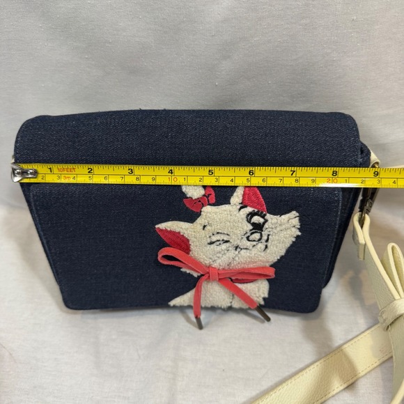Disney Loungefly Marie Cat Denim Crossbody Bag Aristocats Paris Eiffel Tower - Picture 7 of 9